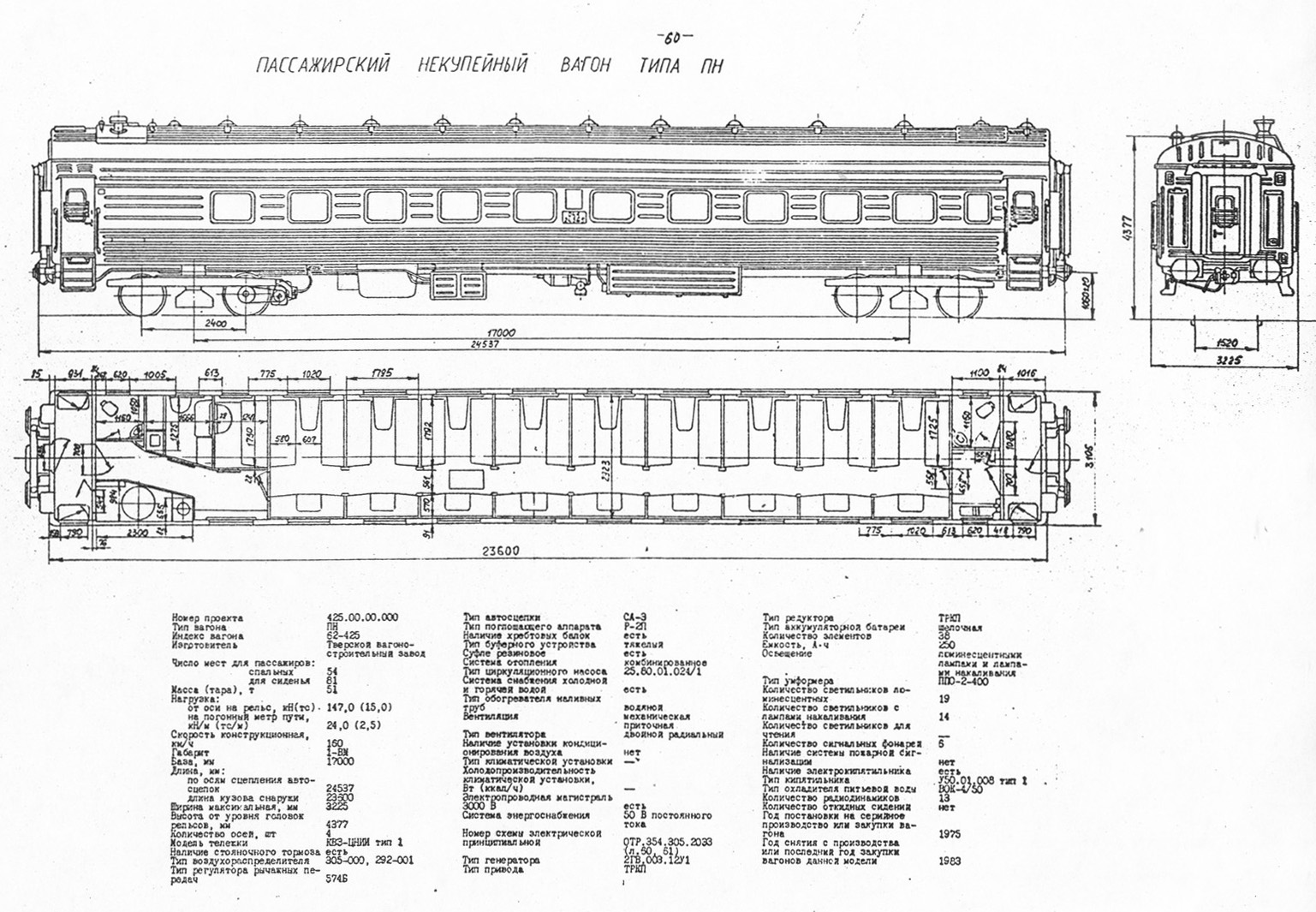 Пассажирский вагон модели 61-4462