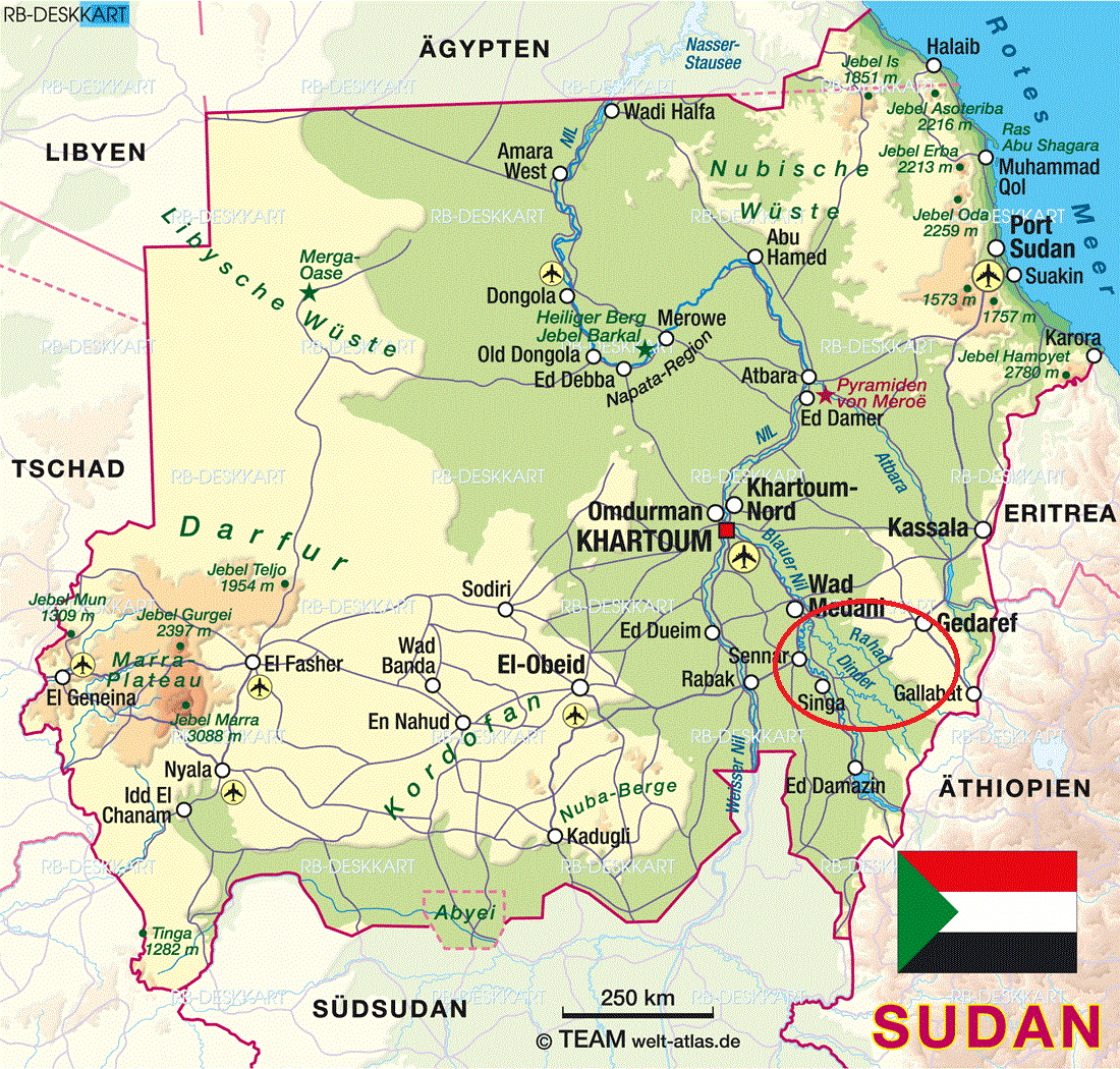 Карта судан на карте