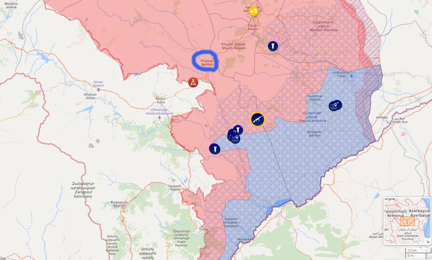 Нагорный карабах карта боевых действий на сегодня